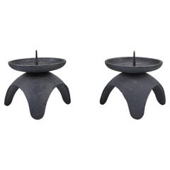 Pair of Cast Iron Candle Holders