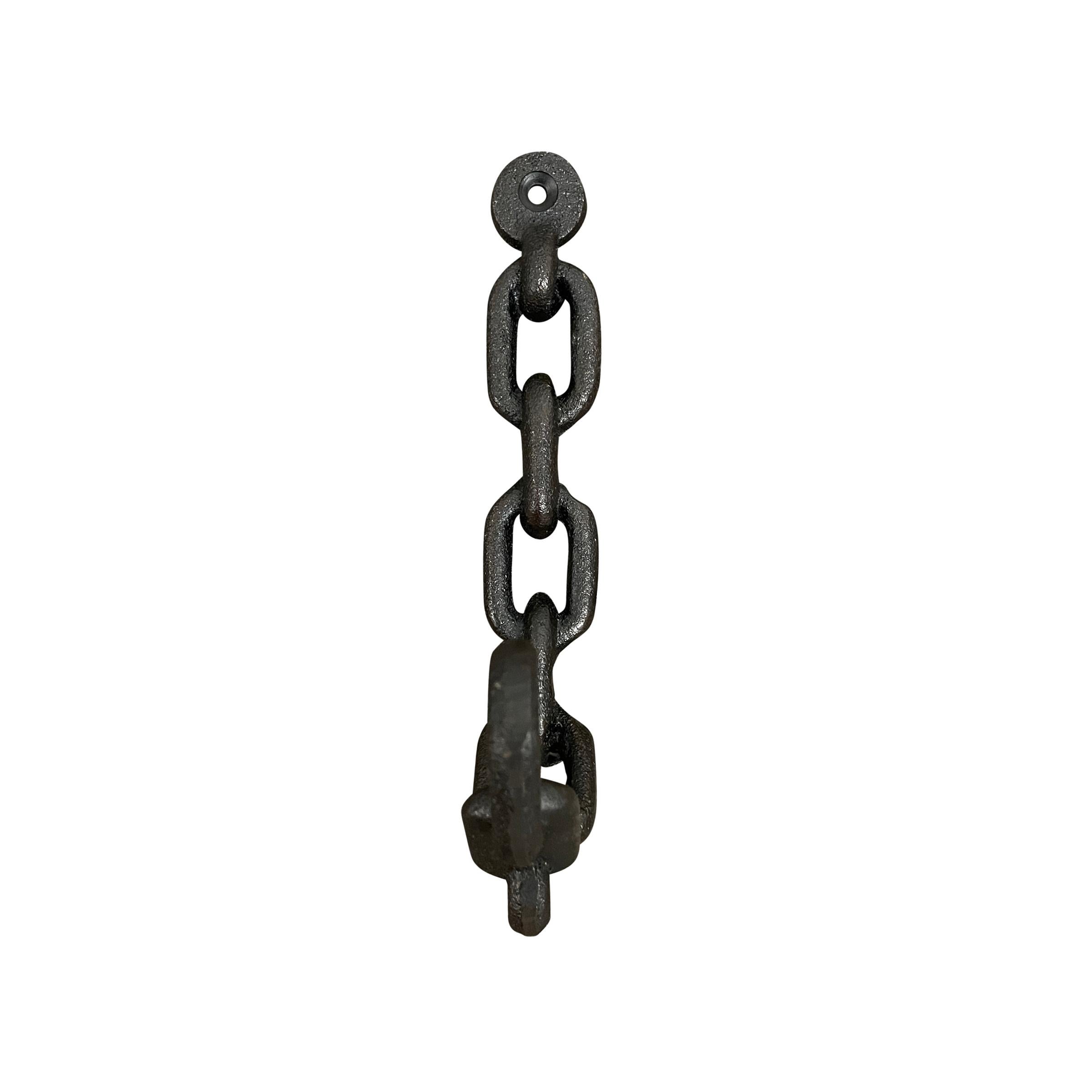American Pair of Cast Iron Chain Link Wall Hooks