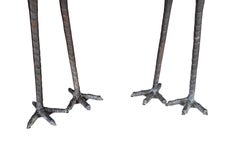 Pair of Cast Iron Cranes in Verdi Finish