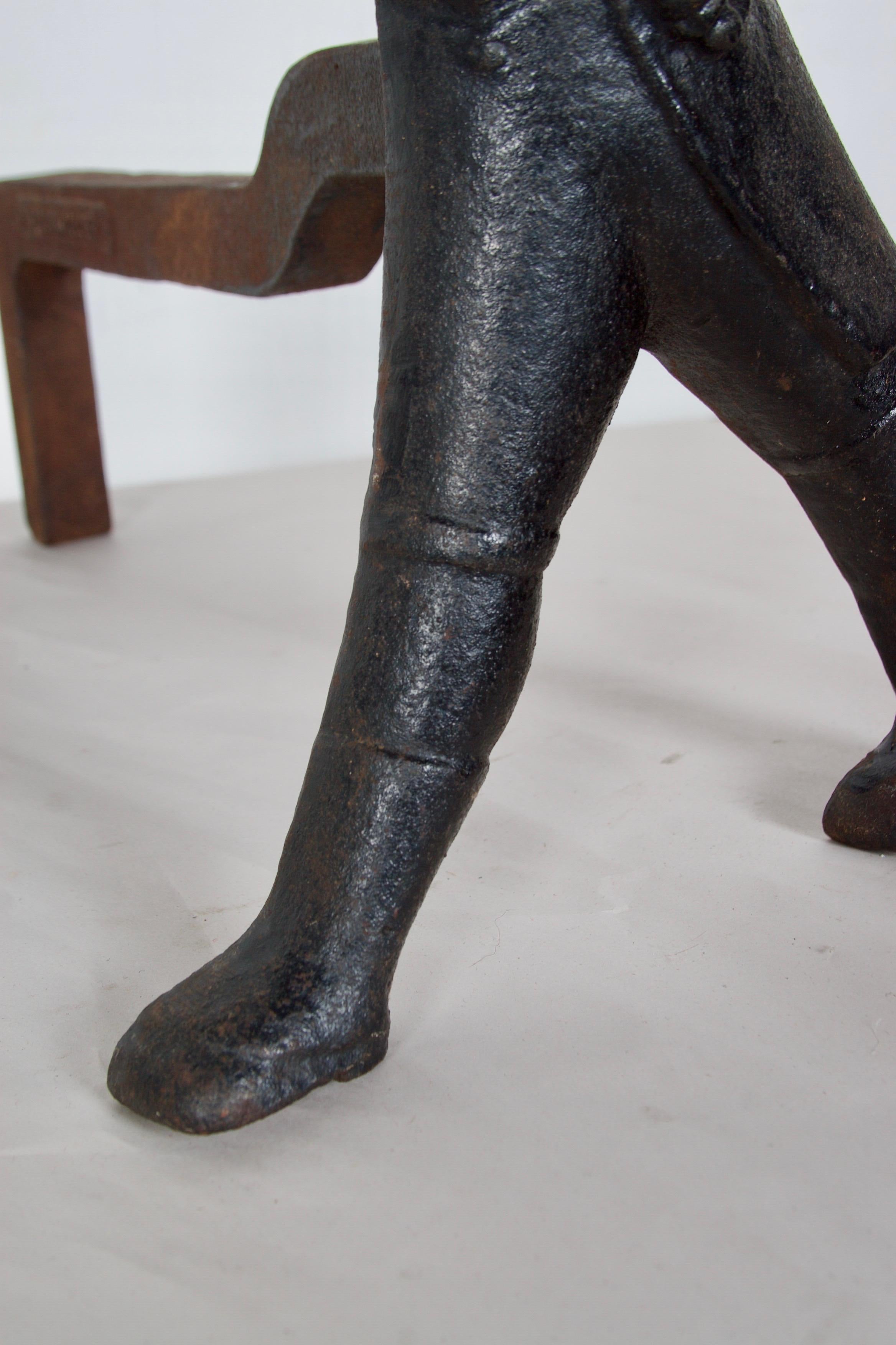 Pair of Cast Iron, Finely Detailed Hessian Soldiers, Late 19th Century 7