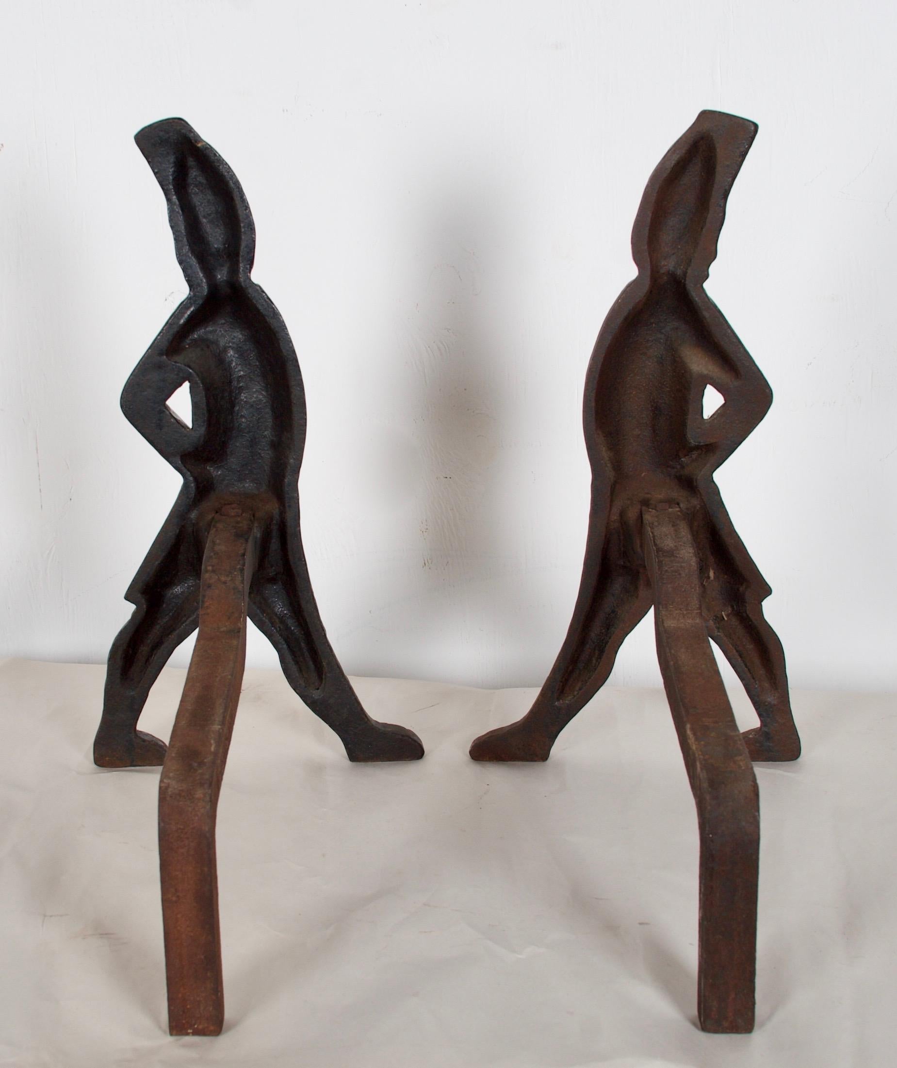Pair of Cast Iron, Finely Detailed Hessian Soldiers, Late 19th Century 2