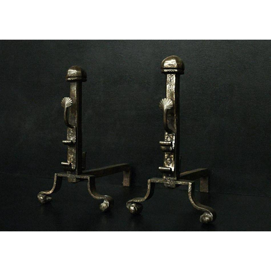 Victorian Pair of Cast Iron Firedogs, Late 19th Century For Sale