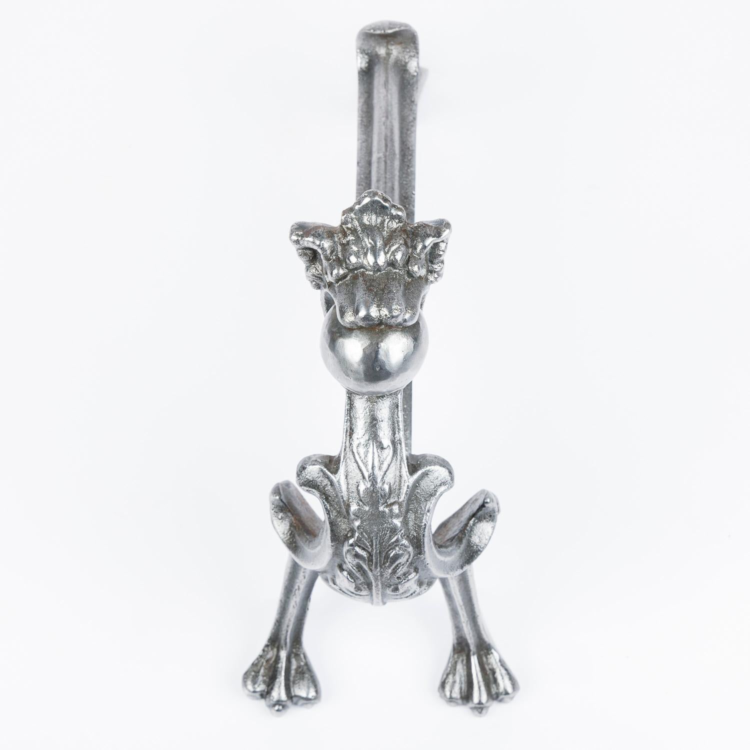 Pareja de morillos de chimenea de hierro fundido en venta 4