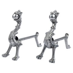Pareja de morillos de chimenea de hierro fundido
