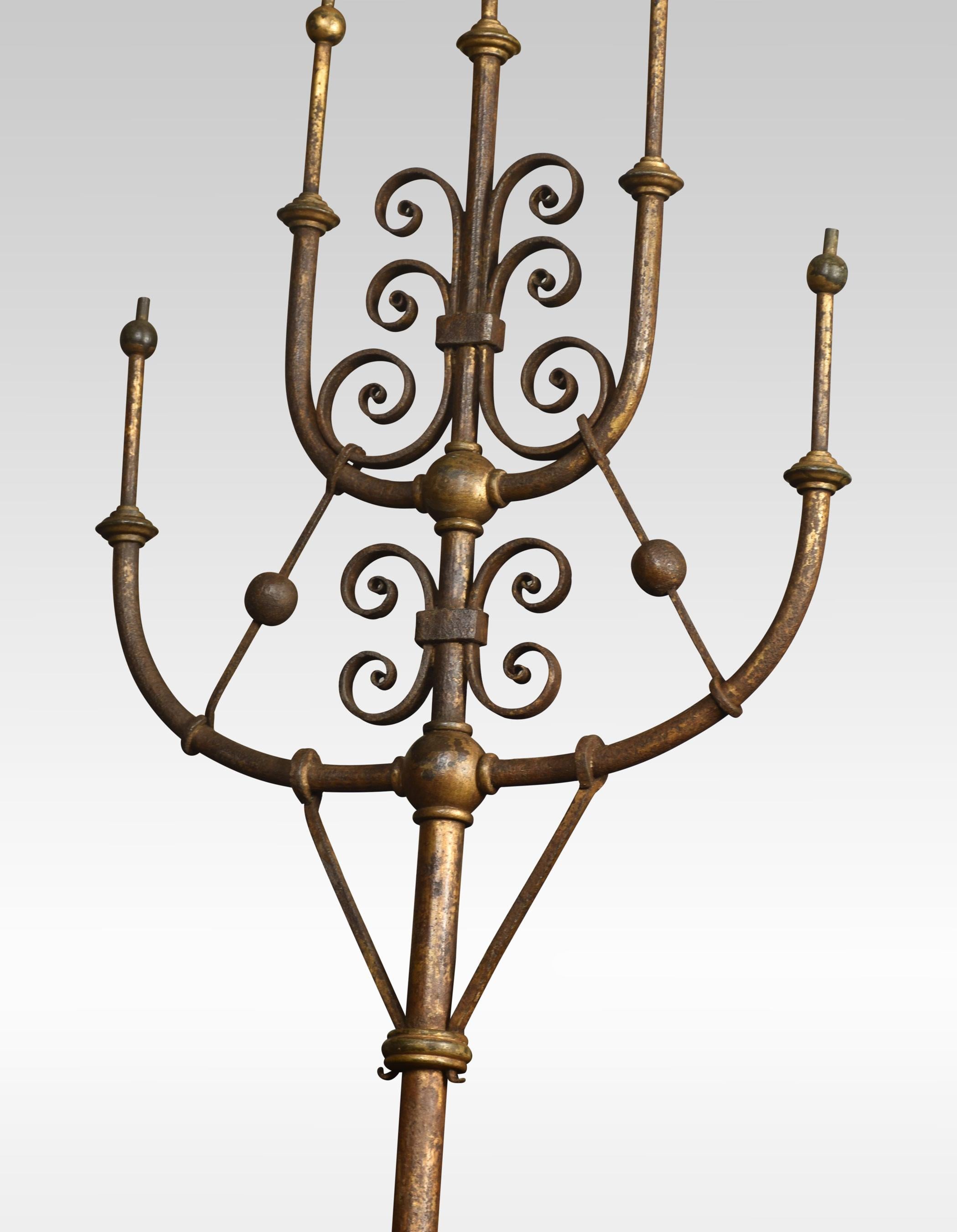 19th Century Pair of Cast Iron Gas Light Candelabras For Sale