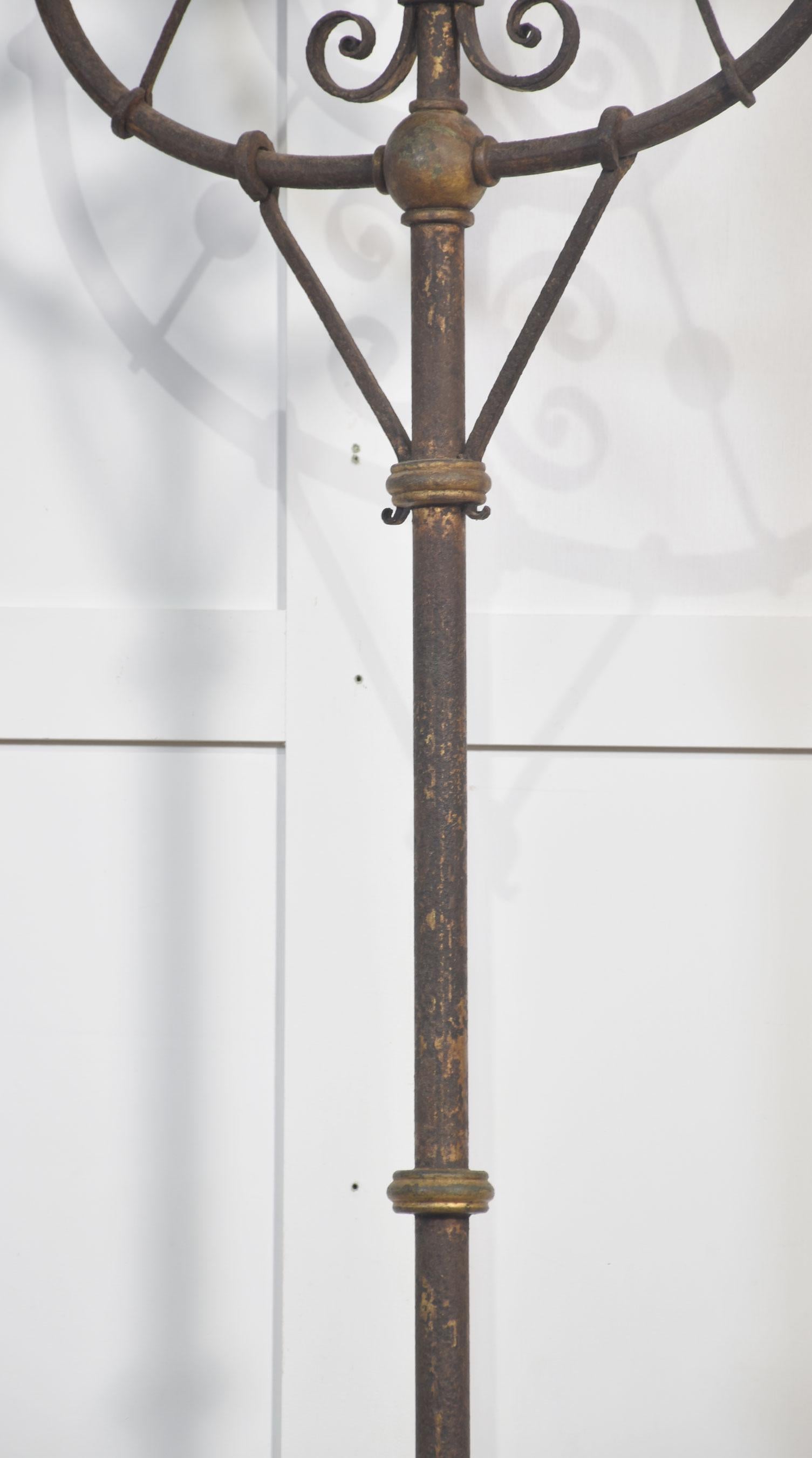 Iron Pair of cast iron gas light candelabras For Sale