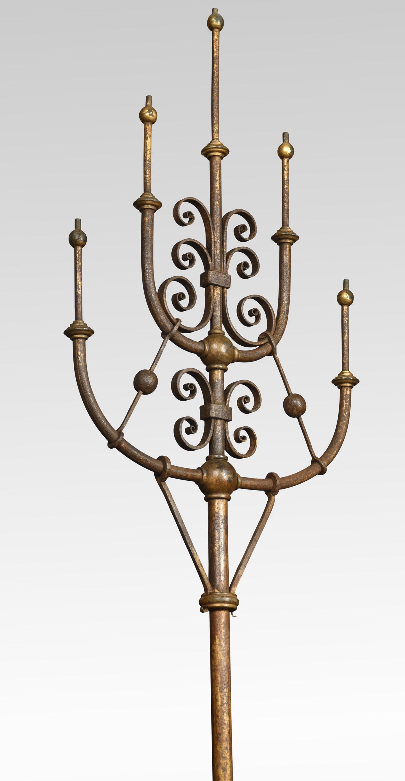 Pair of Cast Iron Gas Light Candelabras For Sale 2