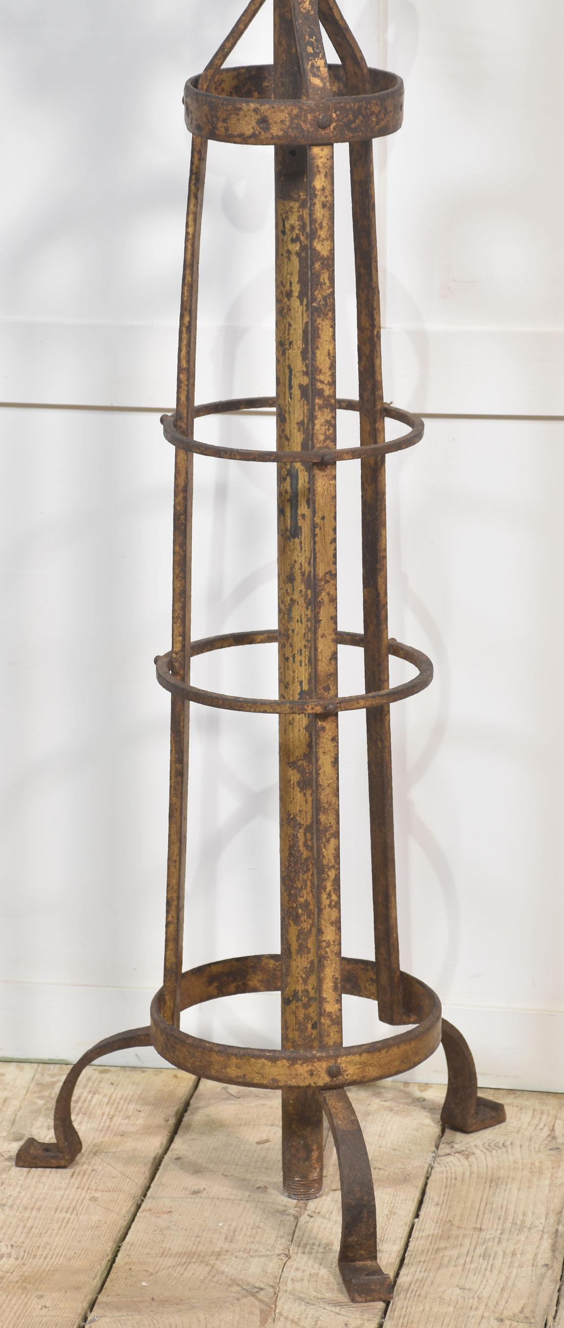 Pair of cast iron gas light candelabras For Sale 1