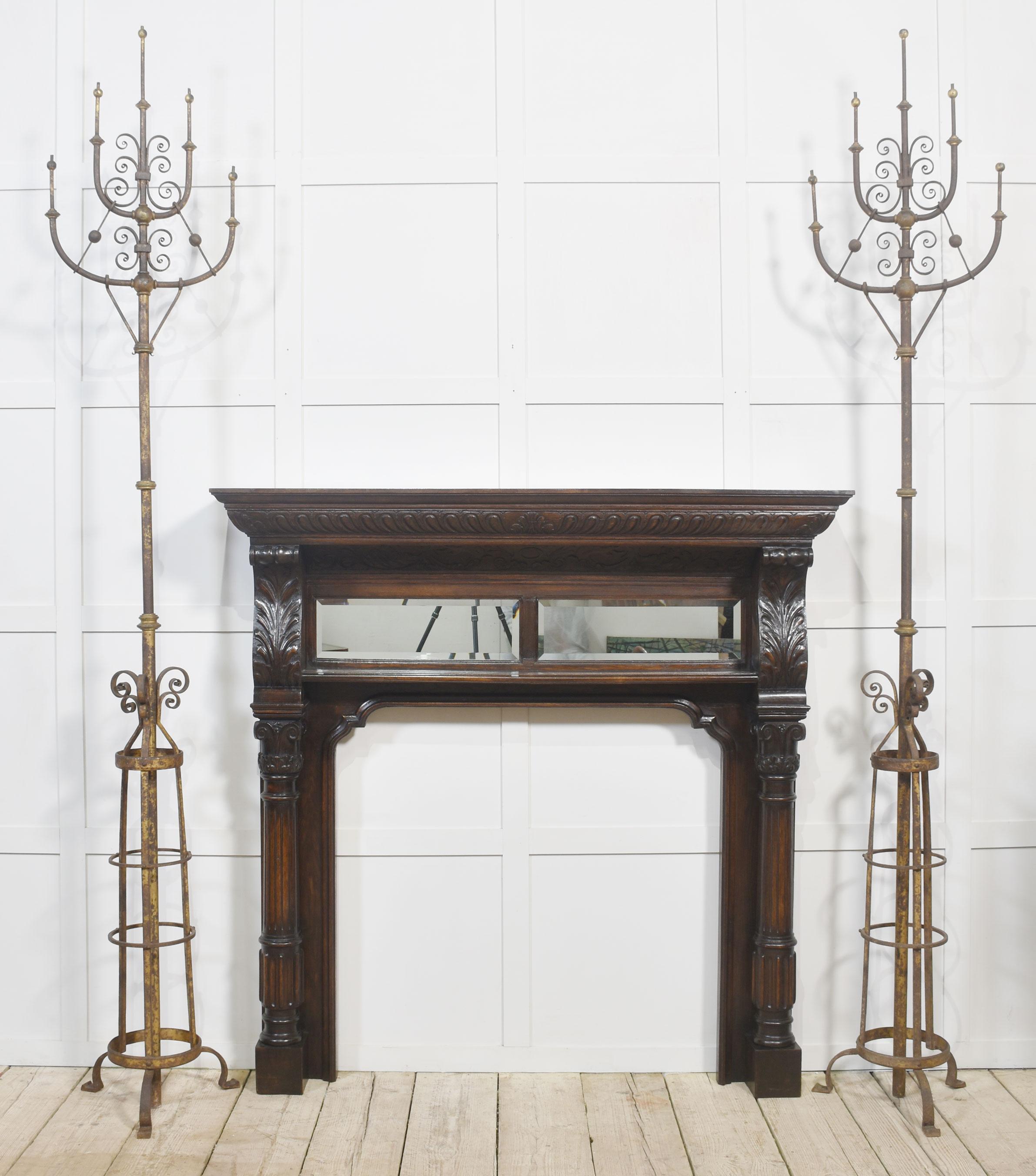 Pair of cast iron gas light candelabras For Sale 2