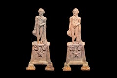 Pair of Cast Iron George Washington Figural Andirons