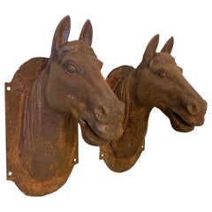 Pair of Cast Iron Horse Heads