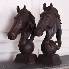 Pair Of Cast Iron Horseheads