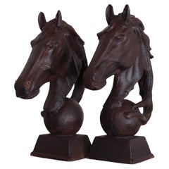 Pair Of Cast Iron Horseheads