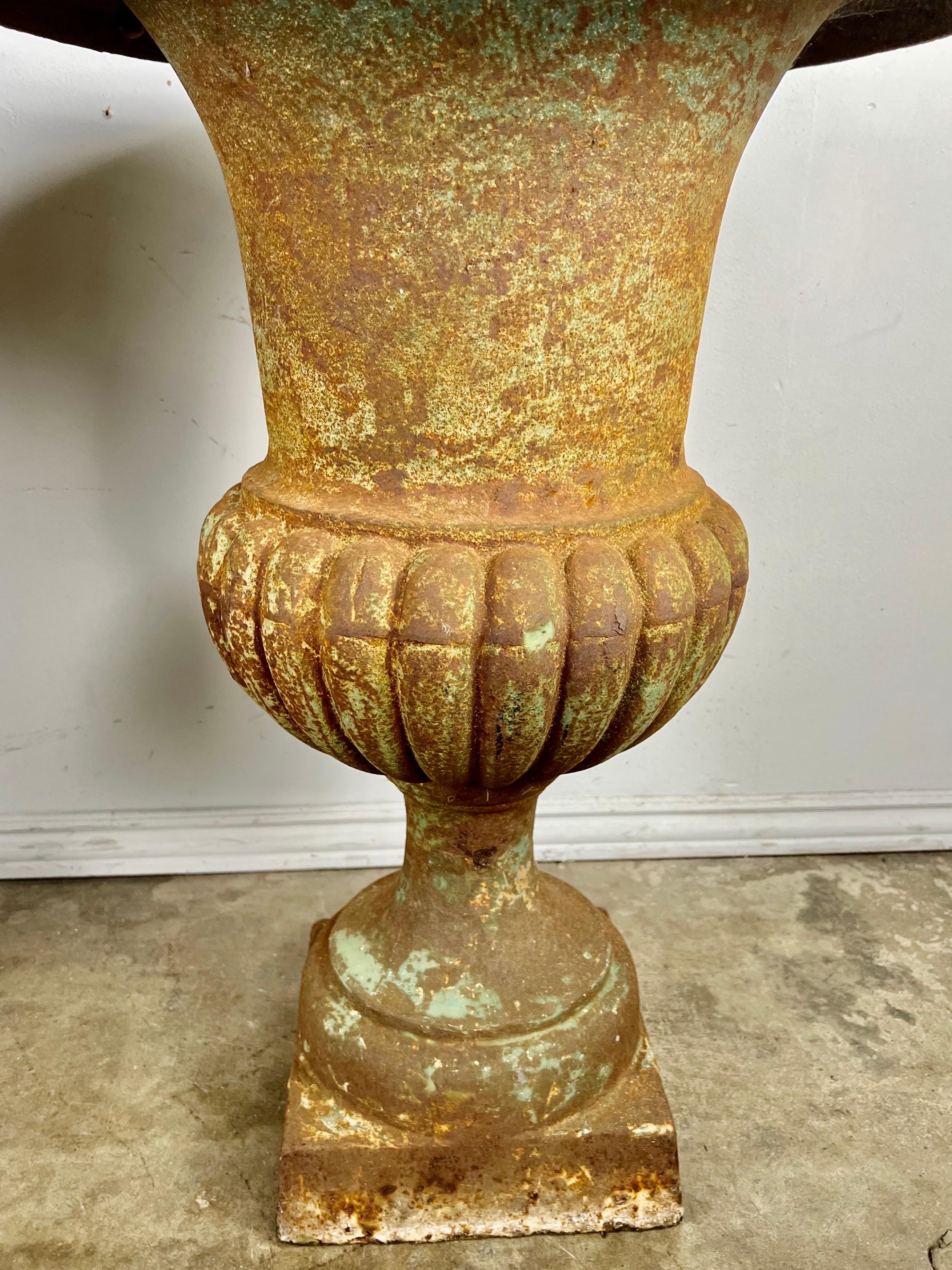 Pair of Cast Iron Italian Urns For Sale 7