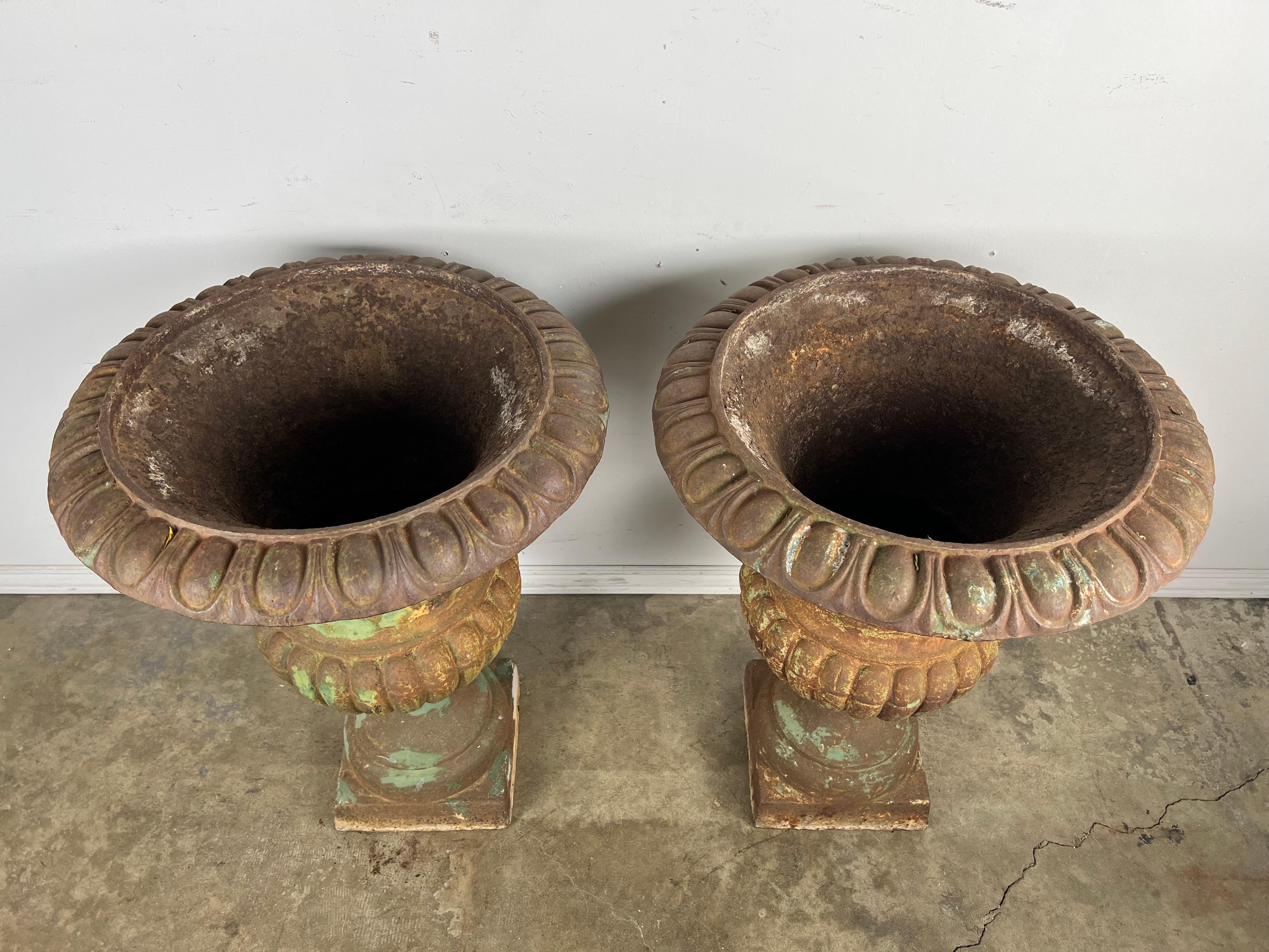 Pair of Cast Iron Italian Urns For Sale 9
