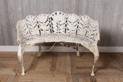 Pair of Cast Iron Laurel Pattern Garden Benches with Griffin Cabriole Legs