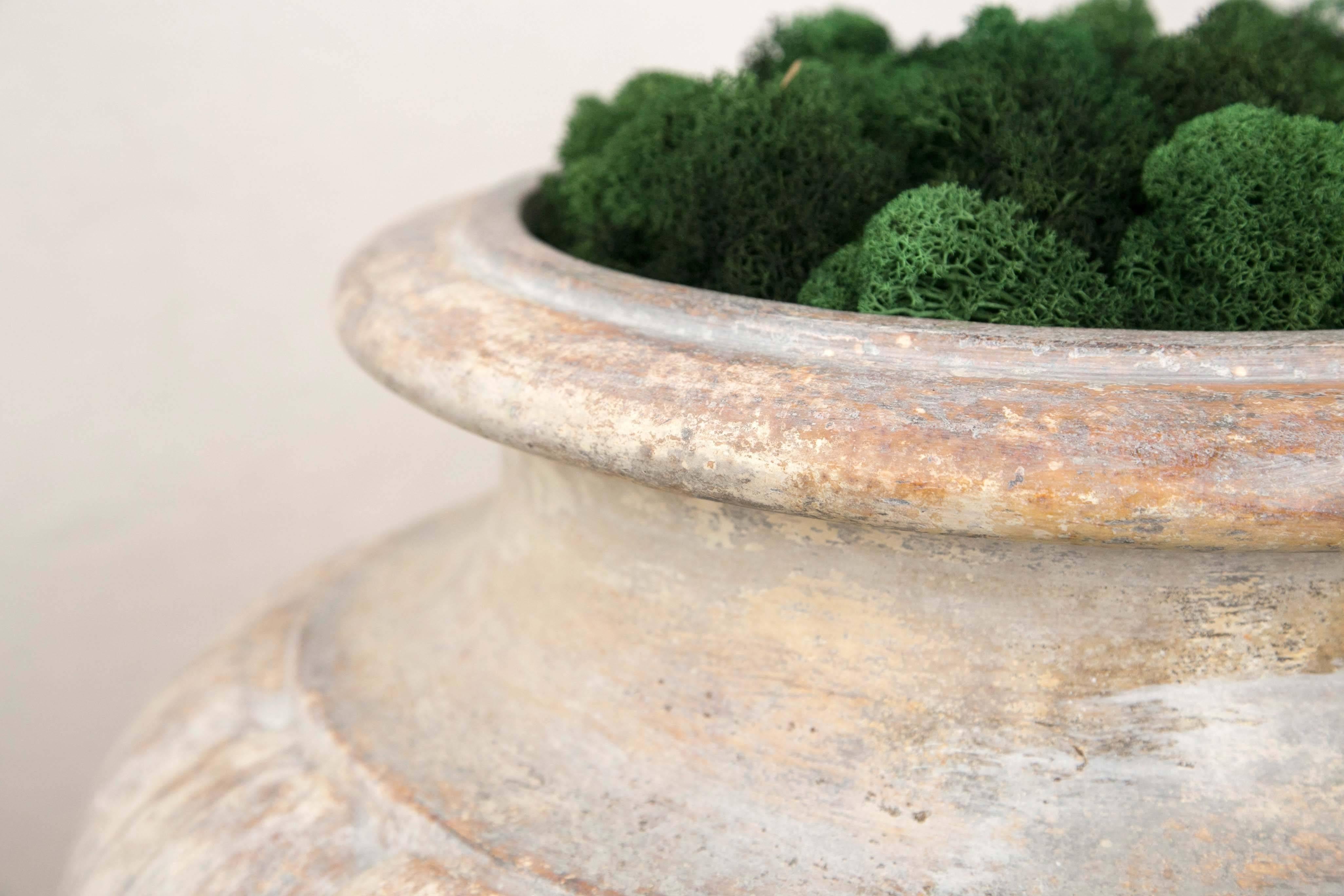 19th Century Pair of Cast Iron Melon Shaped Urns