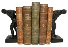 Pair of Cast Iron Muscular Male Figural Bookends
