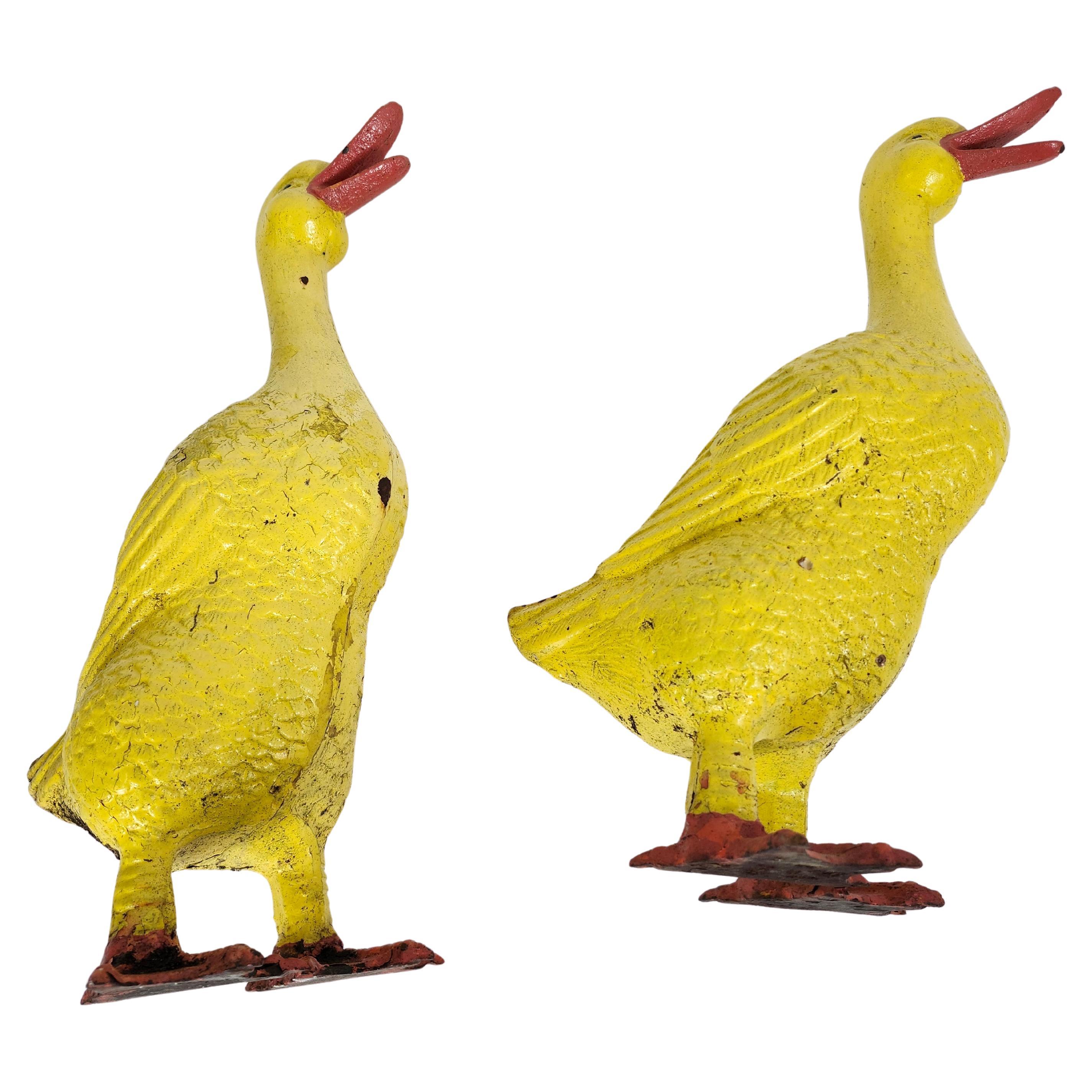 Country Paire de canards en fonte pour jardin C1965 en vente