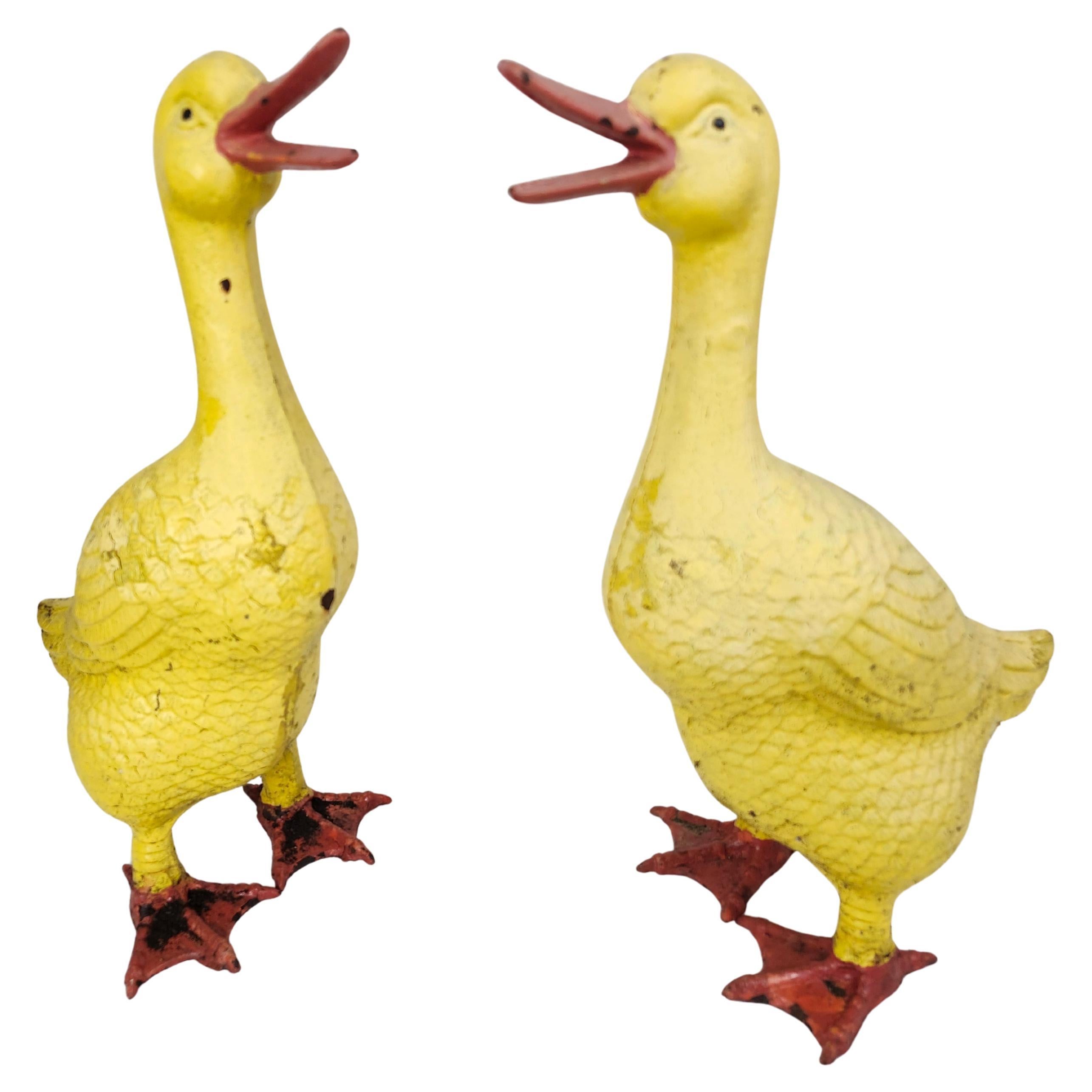 Moulage Paire de canards en fonte pour jardin C1965 en vente