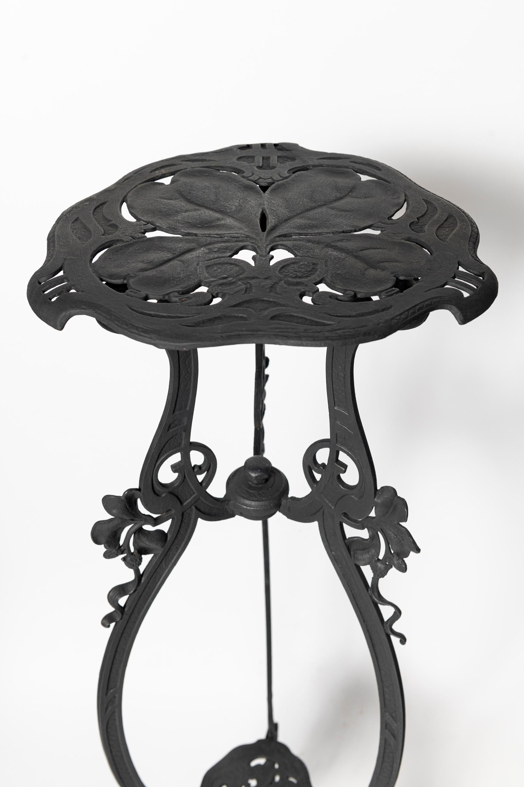 Art Nouveau Pair of cast iron pedestals, art nouveau period. France, early 20th century. For Sale