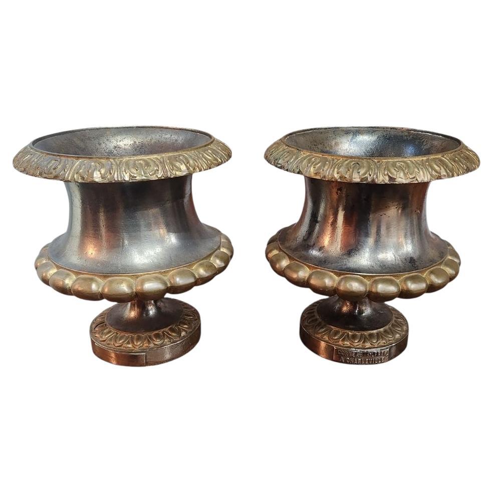 Pair Of Cast Iron Planters By Alfred Corneau France, C. 19TH Century in vendita