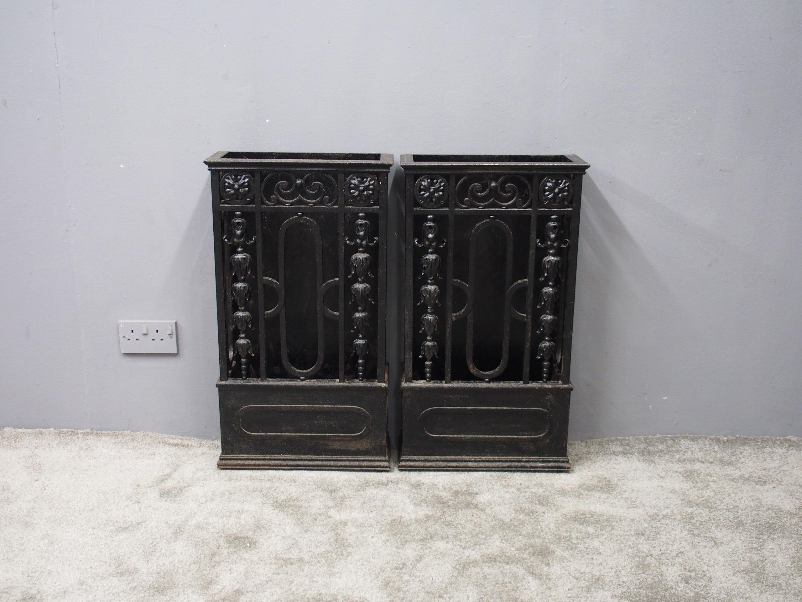 Pair of Cast Iron Stick Stands from Skibo Castle In Good Condition In Edinburgh, GB
