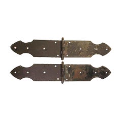 Pair of Vintage Cast Iron Strap Door Hinges