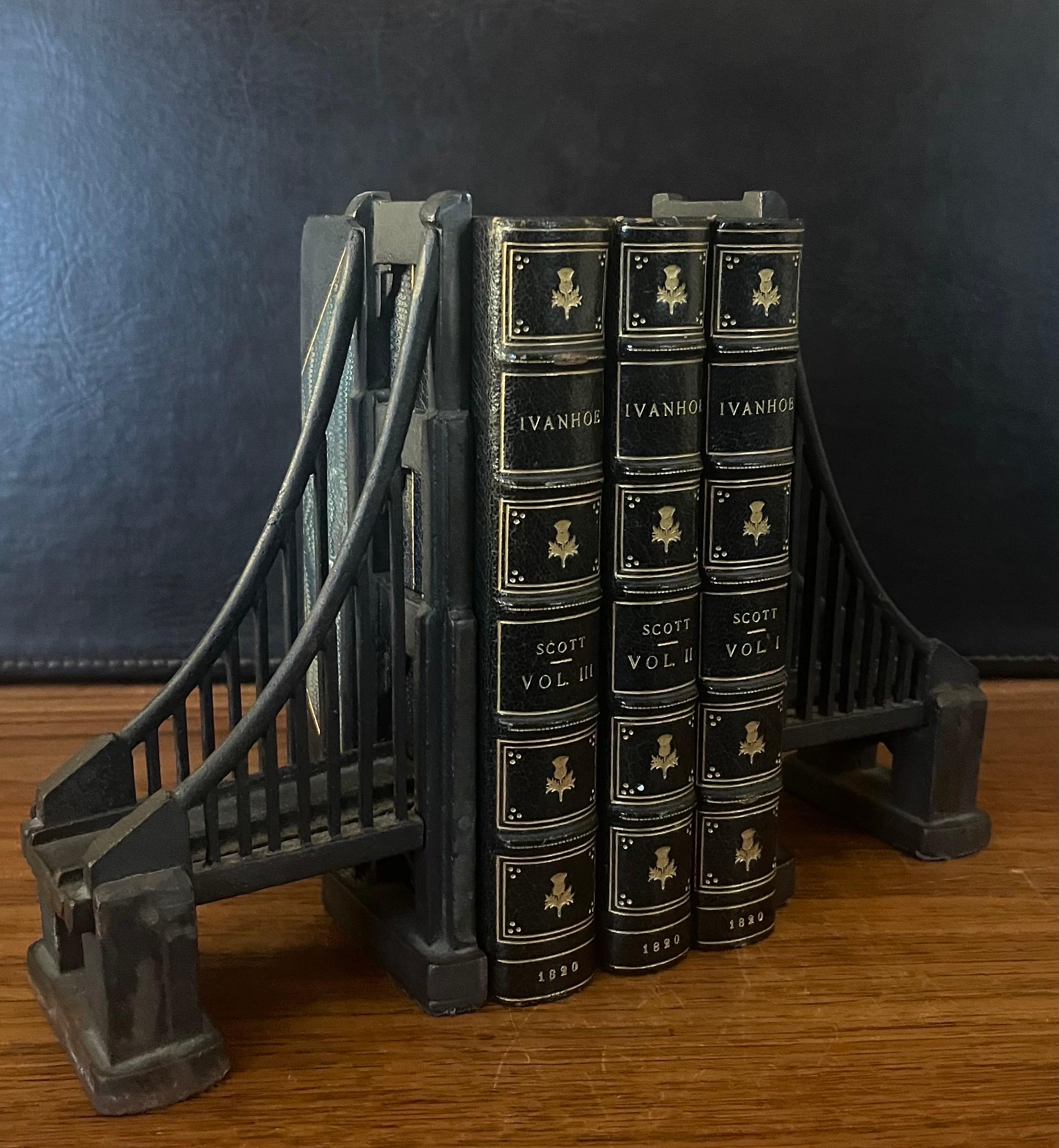 Pair of Cast Iron Suspension Bridge Bookends 4