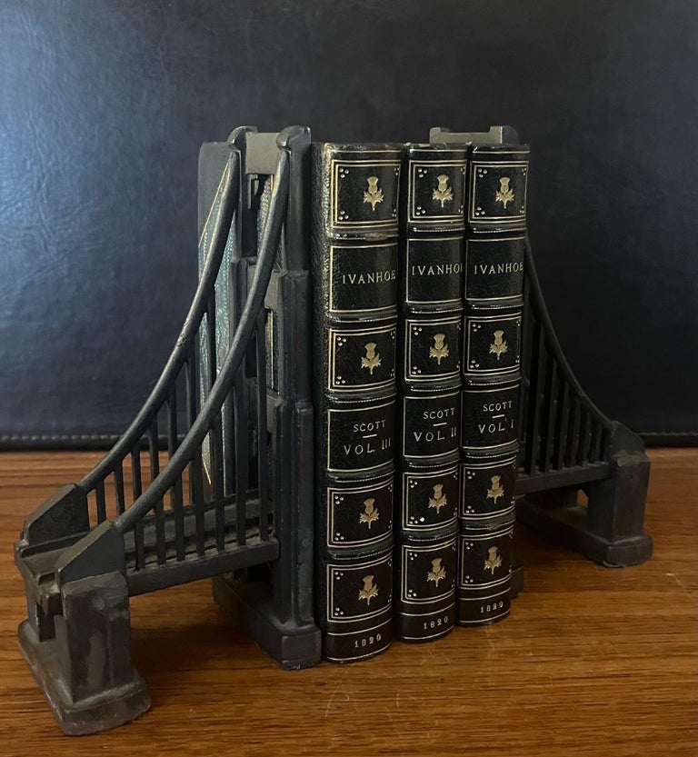 Pair of Cast Iron Suspension Bridge Bookends For Sale at 1stDibs iro