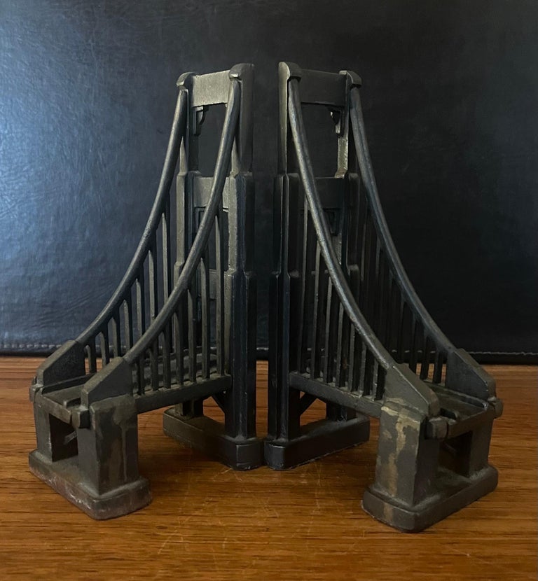 Pair of Cast Iron Suspension Bridge Bookends For Sale at 1stDibs iro