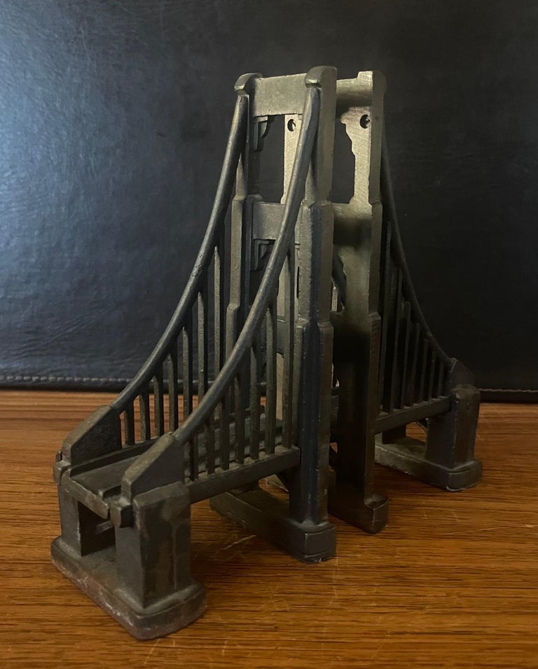 Pair of Cast Iron Suspension Bridge Bookends For Sale at 1stDibs iro