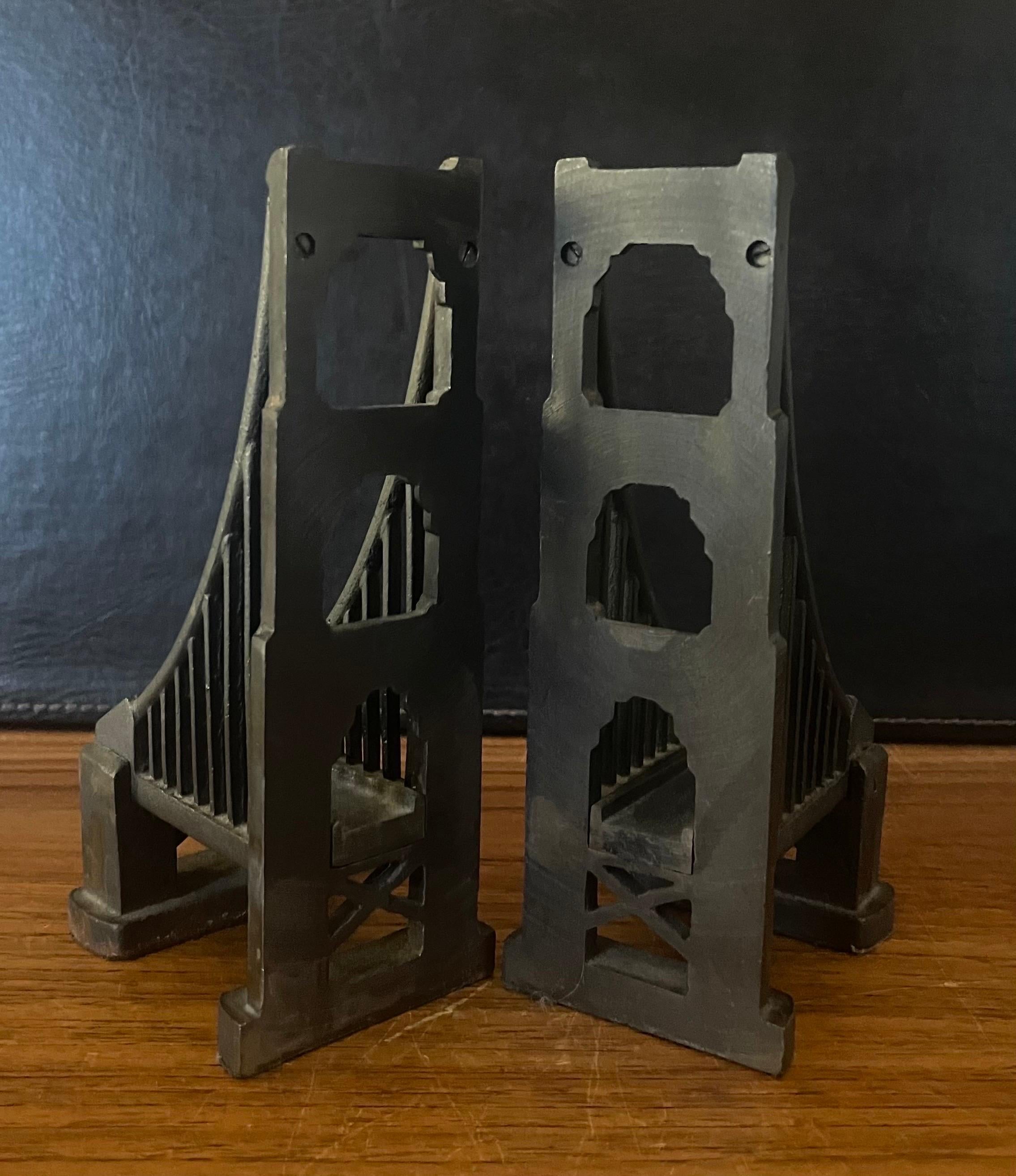 Pair of Cast Iron Suspension Bridge Bookends 1