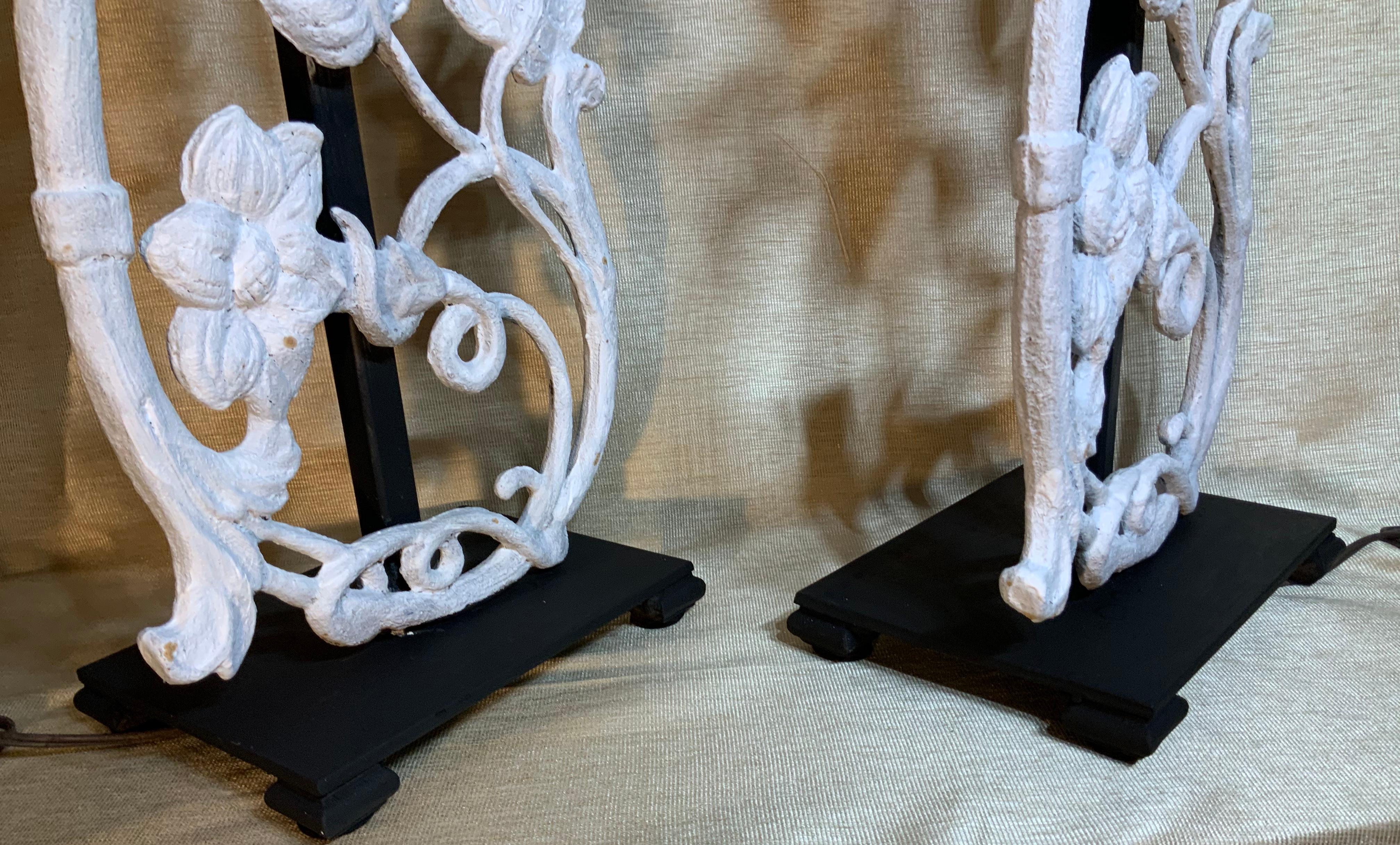 Pair of Cast Iron Table Lamps For Sale 5