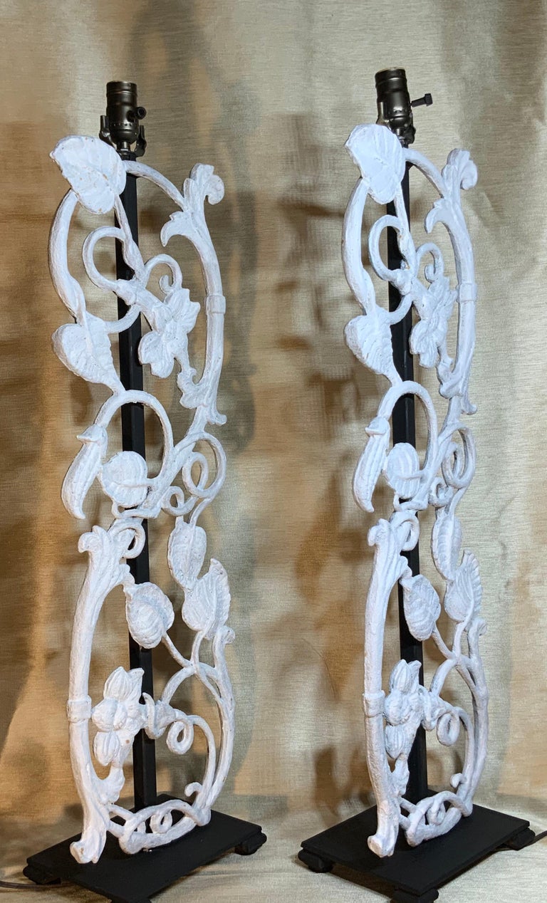 Pair of Cast Iron Table Lamps For Sale at 1stDibs