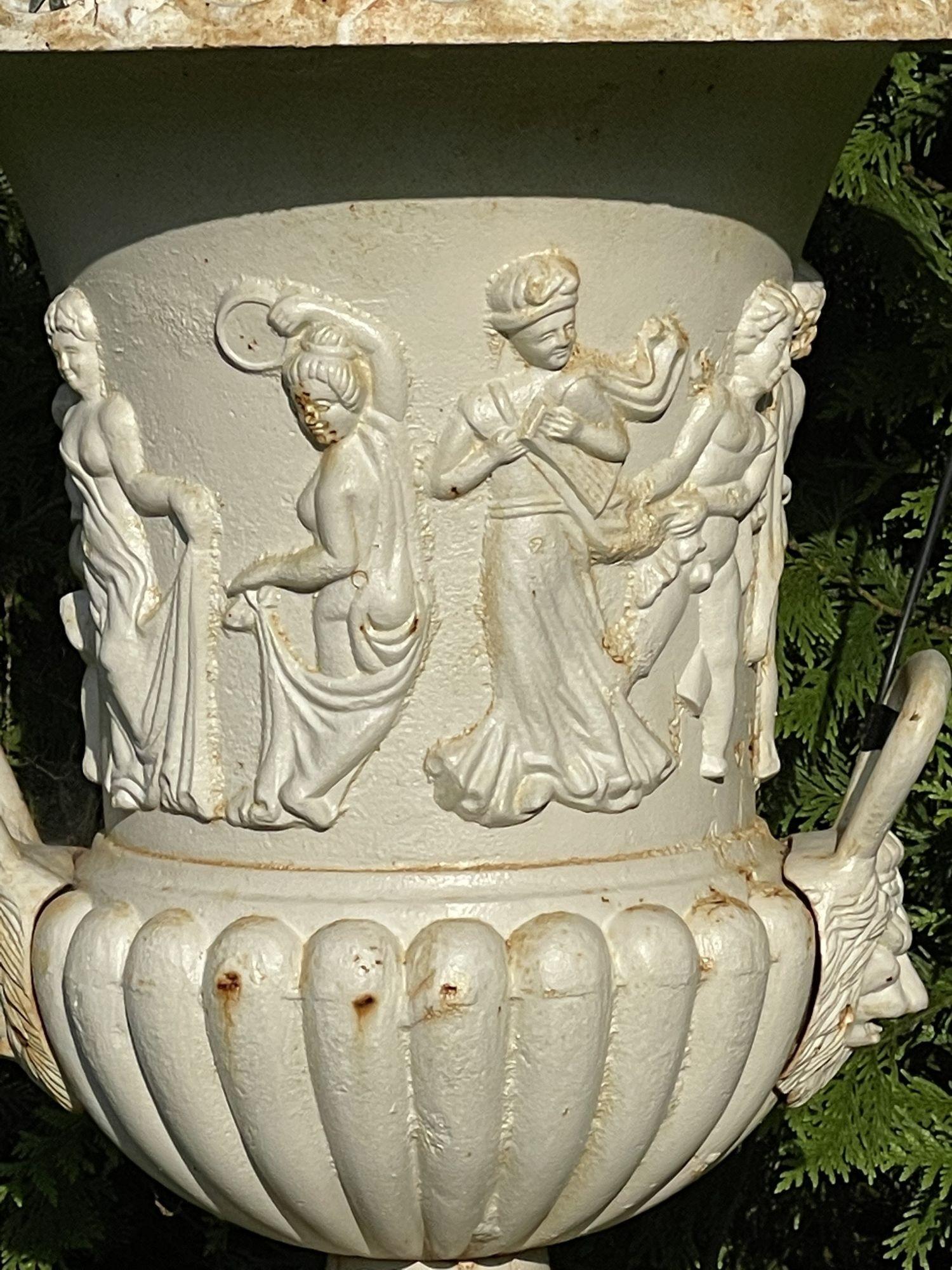 Pair of Cast Iron Urn or Planters, Property of a Lady, 1880s For Sale 2