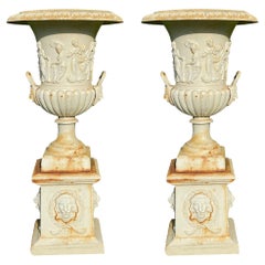 Pair of Cast Iron Urn or Planters, Property of a Lady, 1880s