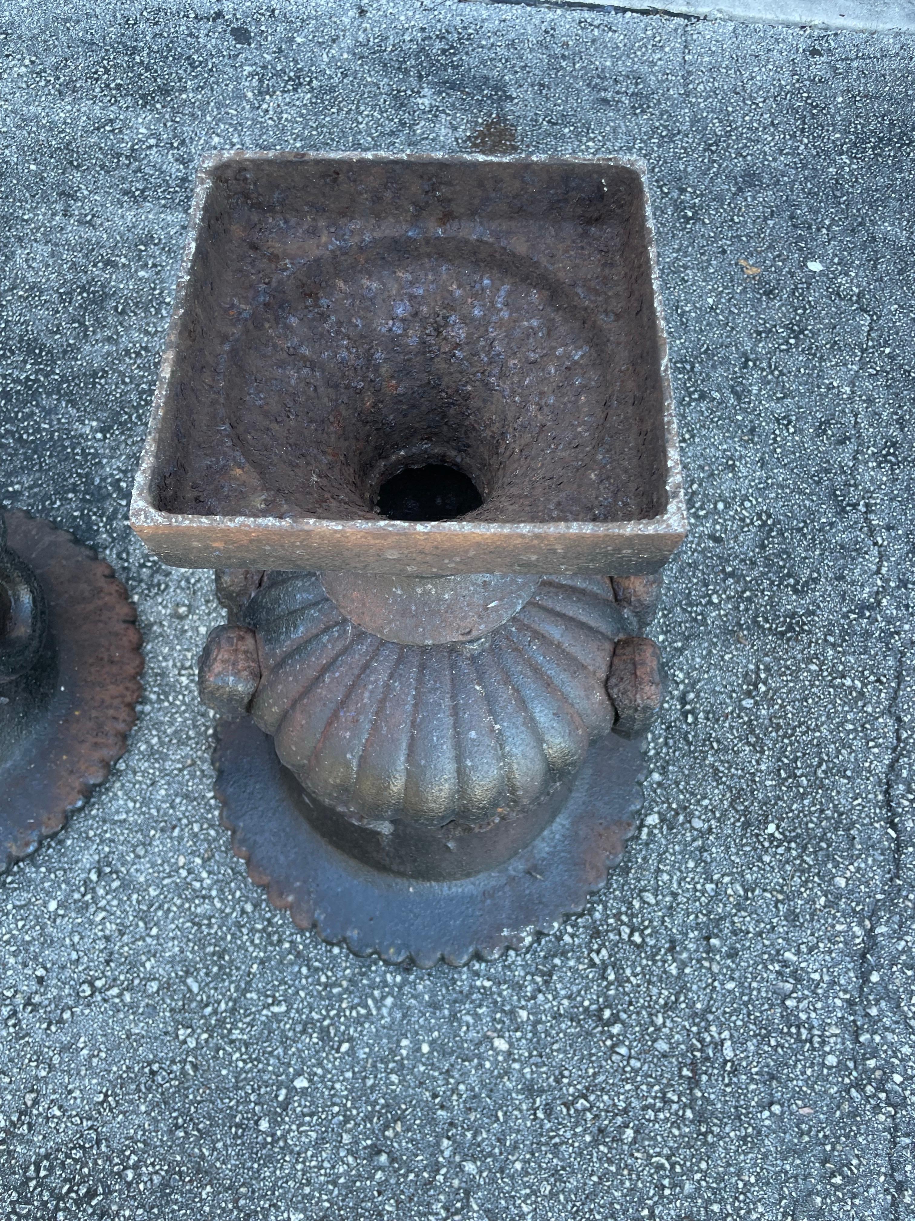 Coppia di fioriere a forma di urna in ghisa in vendita 6