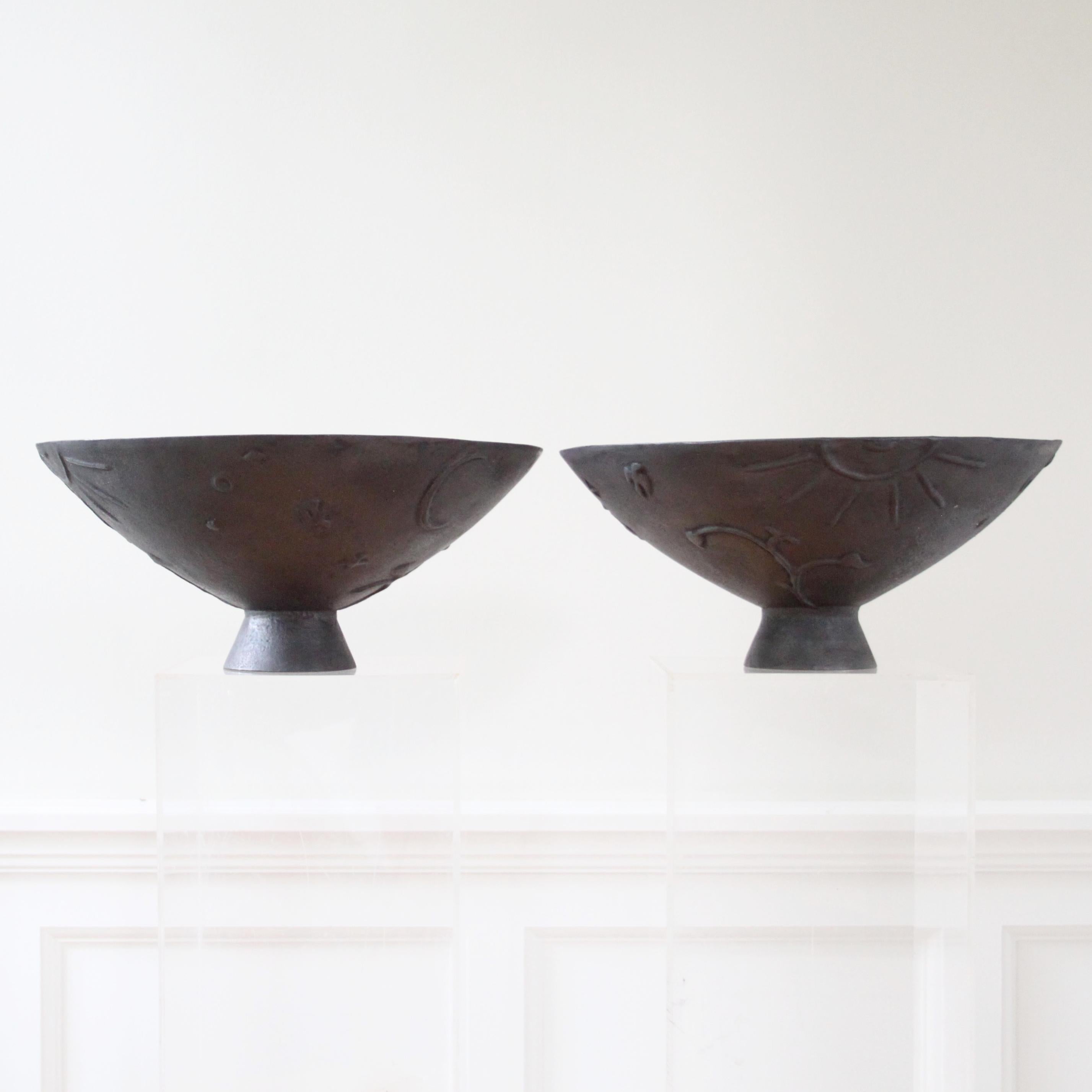 20th Century Pair of Cast Iron Urns by Olof Hult Scandinavian Modern For Sale