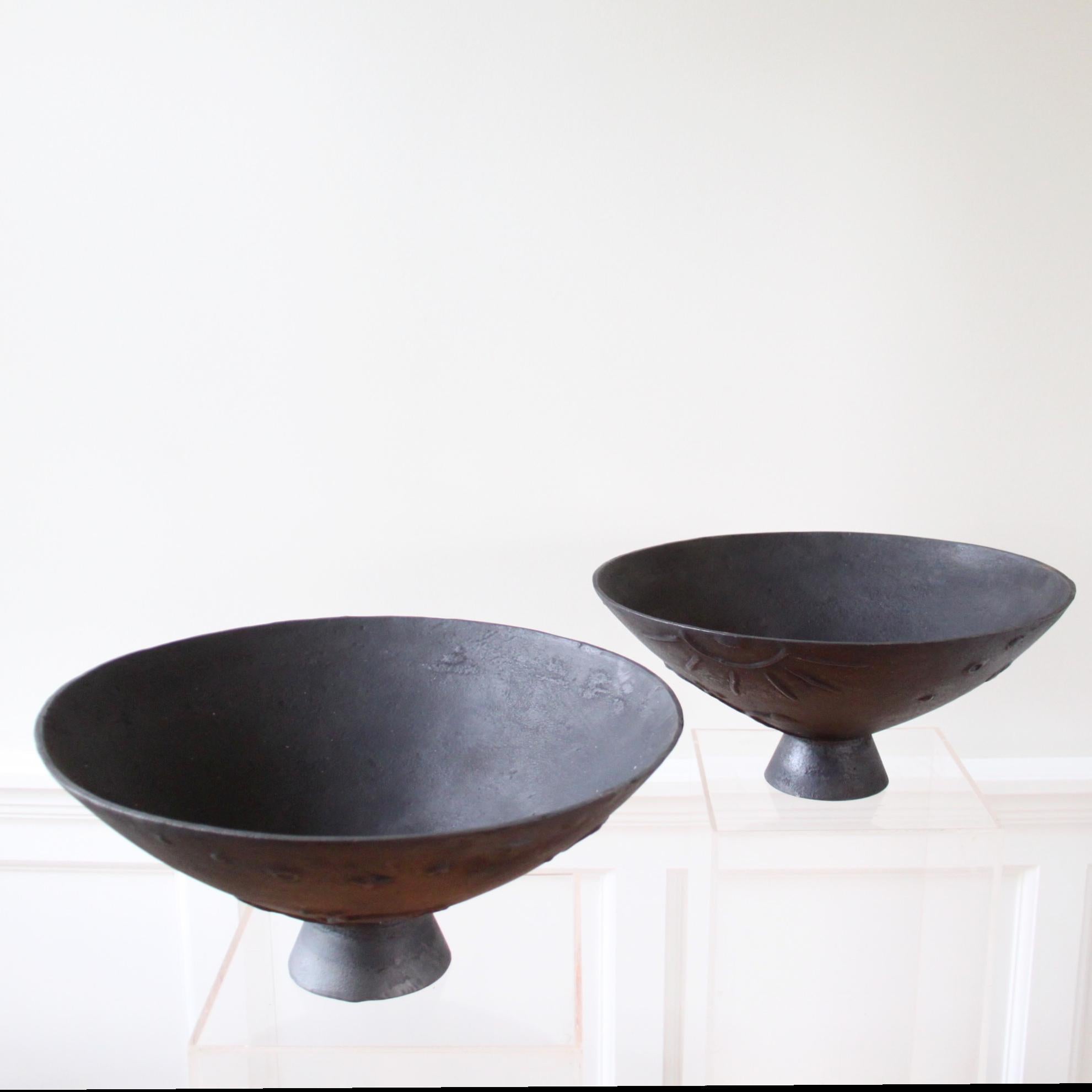 Pair of Cast Iron Urns by Olof Hult Scandinavian Modern For Sale 2