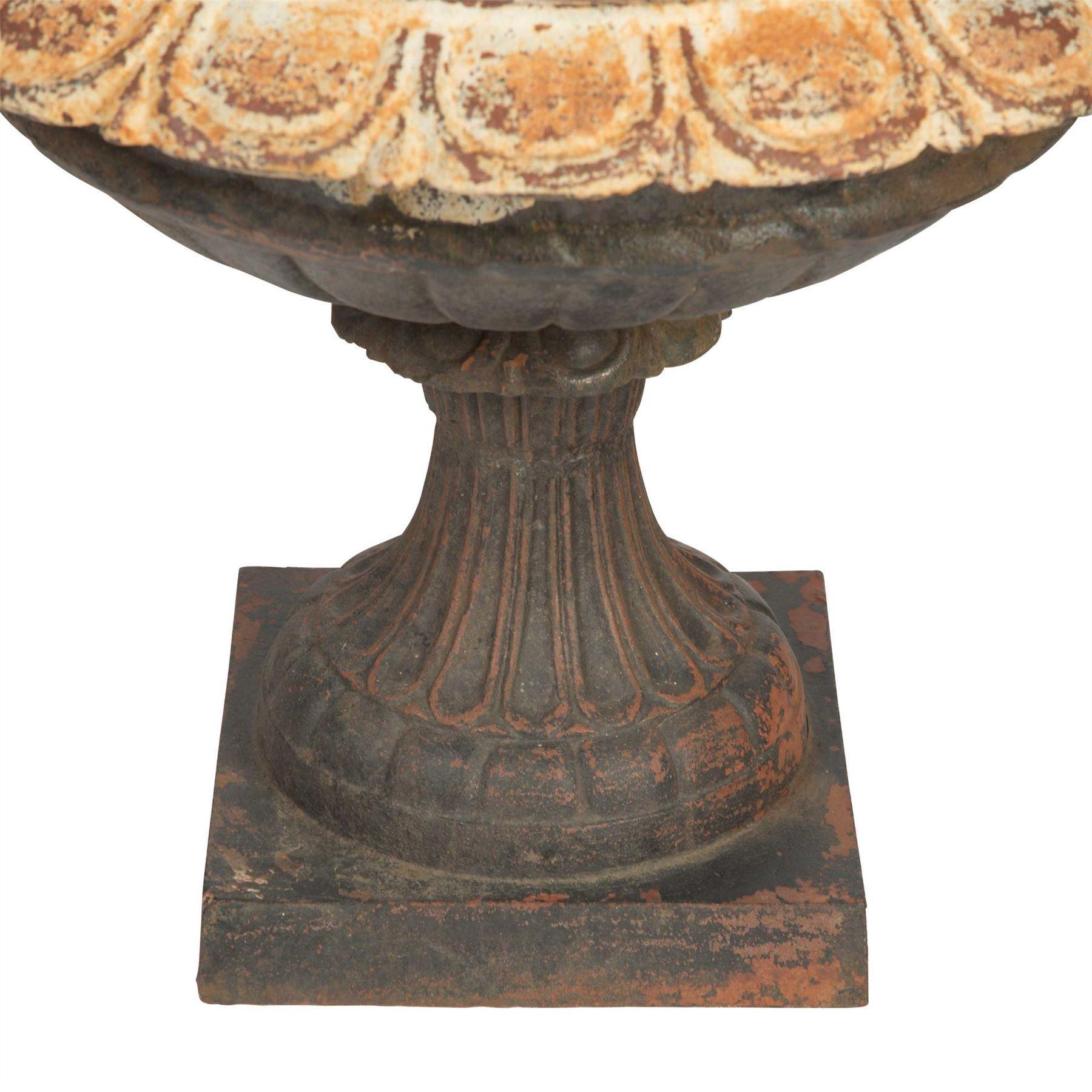 18th Century and Earlier Pair of Cast Iron Urns