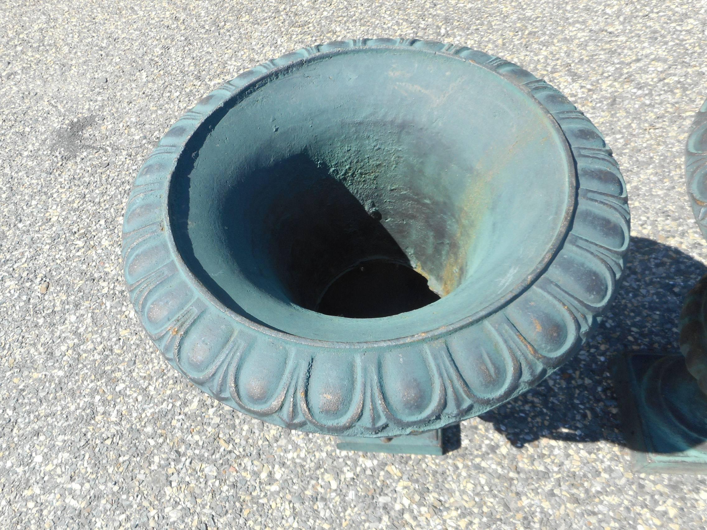 Pair of Cast Iron Urns 4