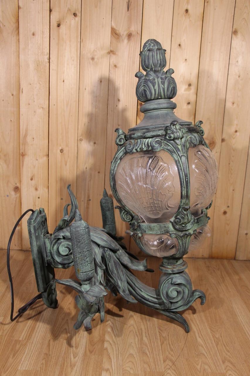Pair Of Cast Iron Wall Lights, Based On Models From The Pont Alexandre III For Sale 4