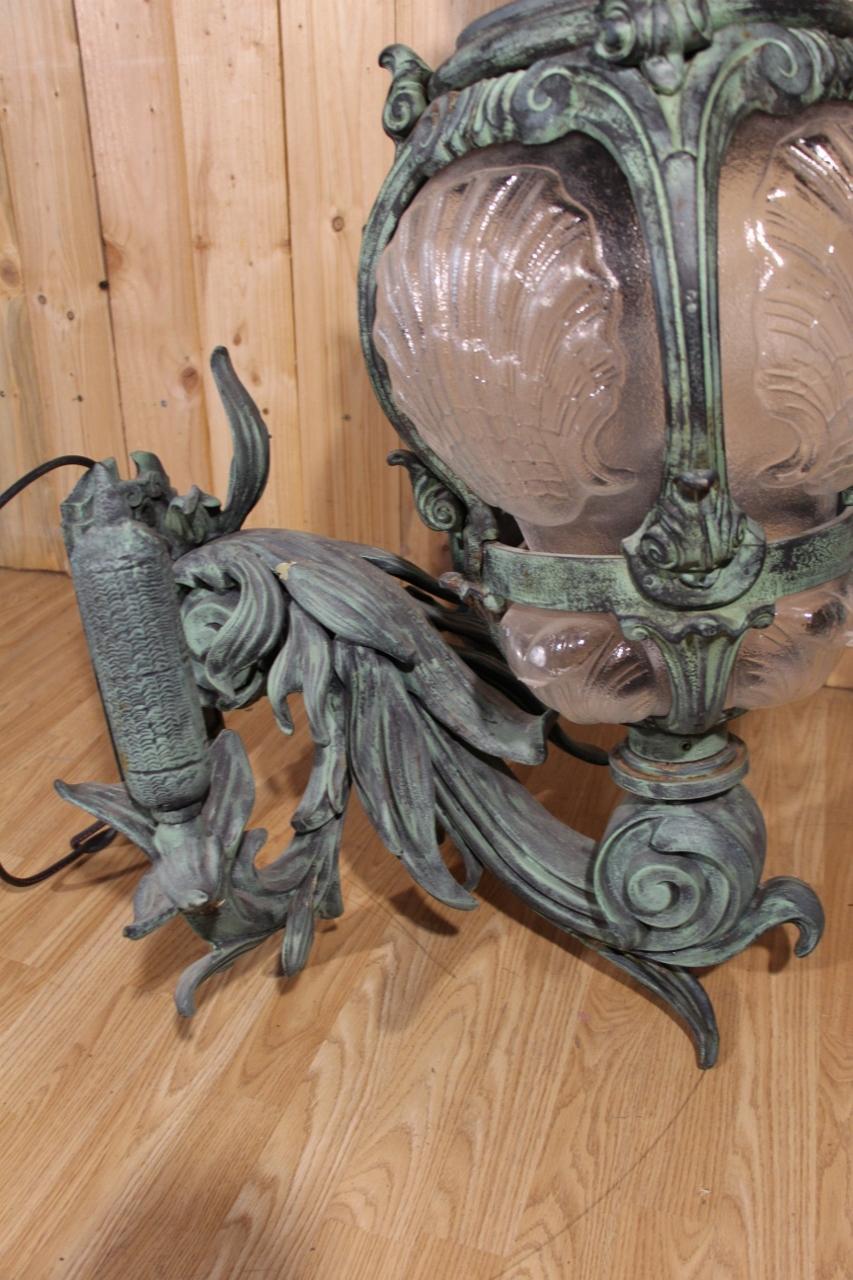 Pair Of Cast Iron Wall Lights, Based On Models From The Pont Alexandre III For Sale 5