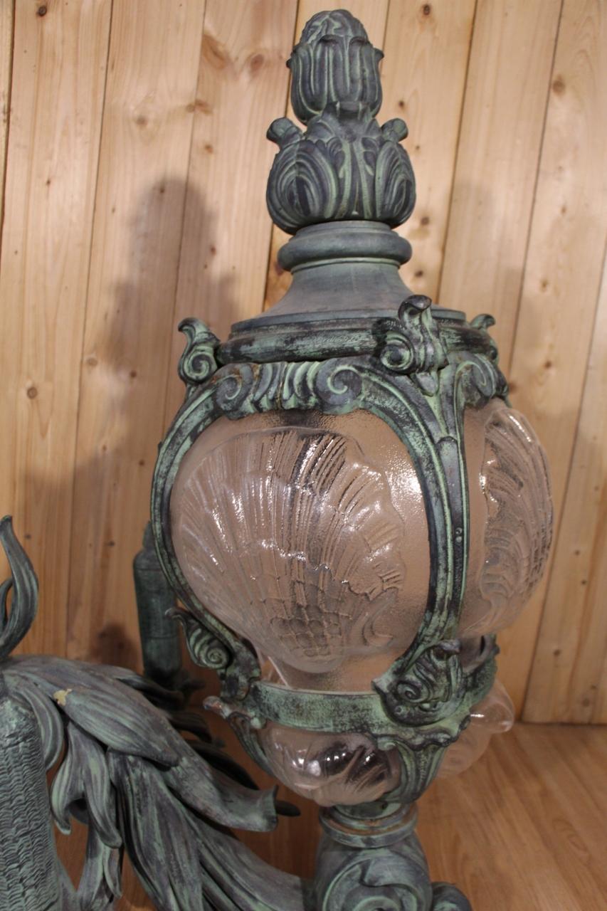 Pair Of Cast Iron Wall Lights, Based On Models From The Pont Alexandre III For Sale 6