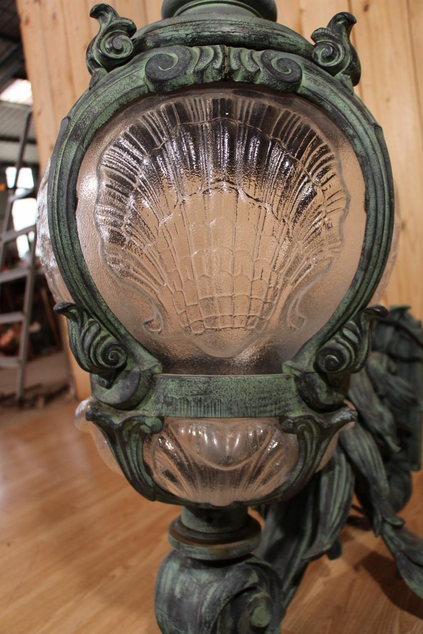 Pair Of Cast Iron Wall Lights, Based On Models From The Pont Alexandre III In Good Condition For Sale In Charmes, FR