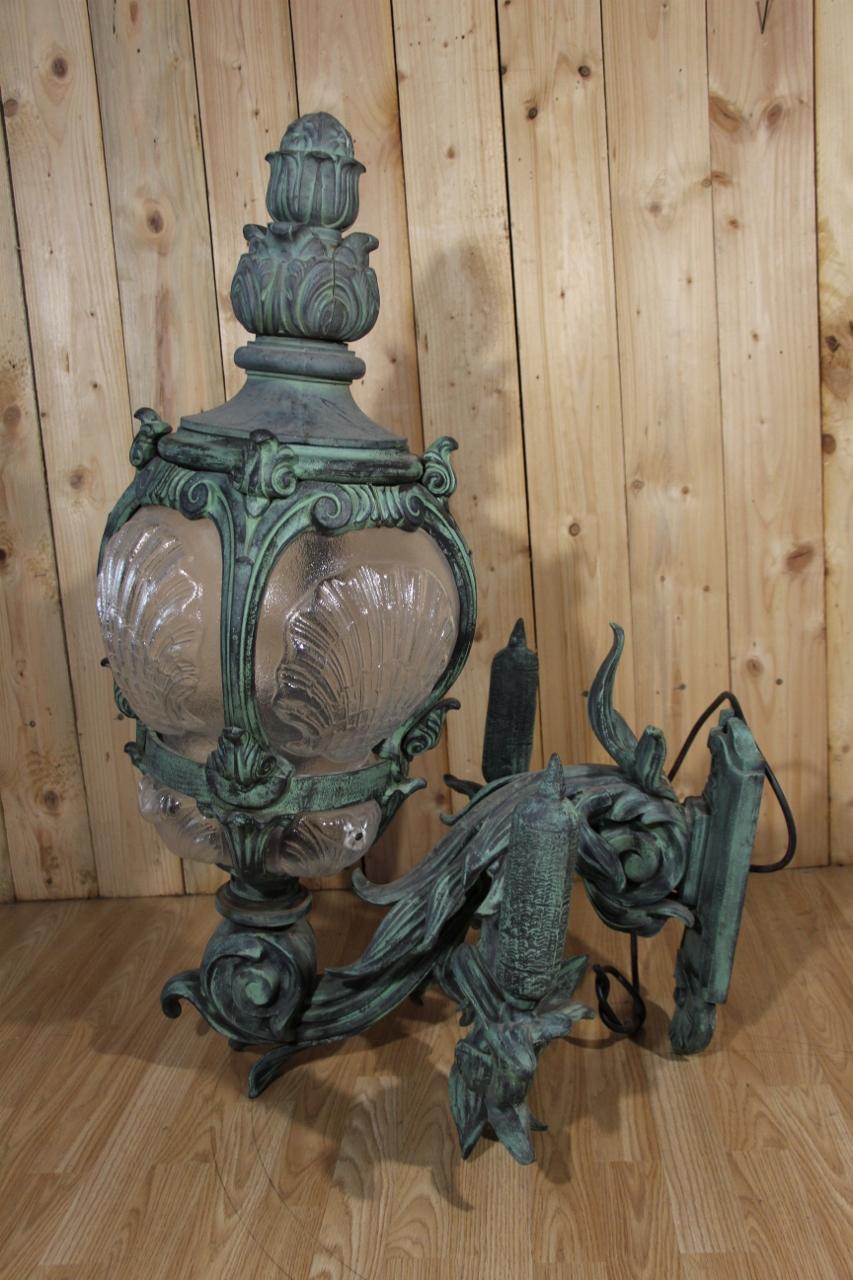 Pair Of Cast Iron Wall Lights, Based On Models From The Pont Alexandre III For Sale 1