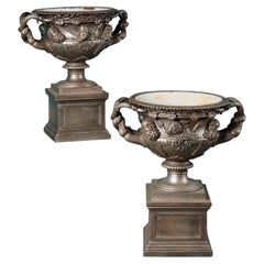 Pair of Cast Iron Warwick Vases