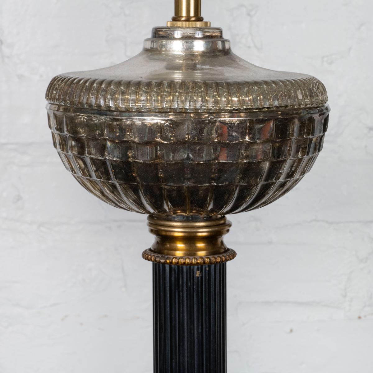 Mid-20th Century Pair of cast mercury glass columnar table lamps For Sale