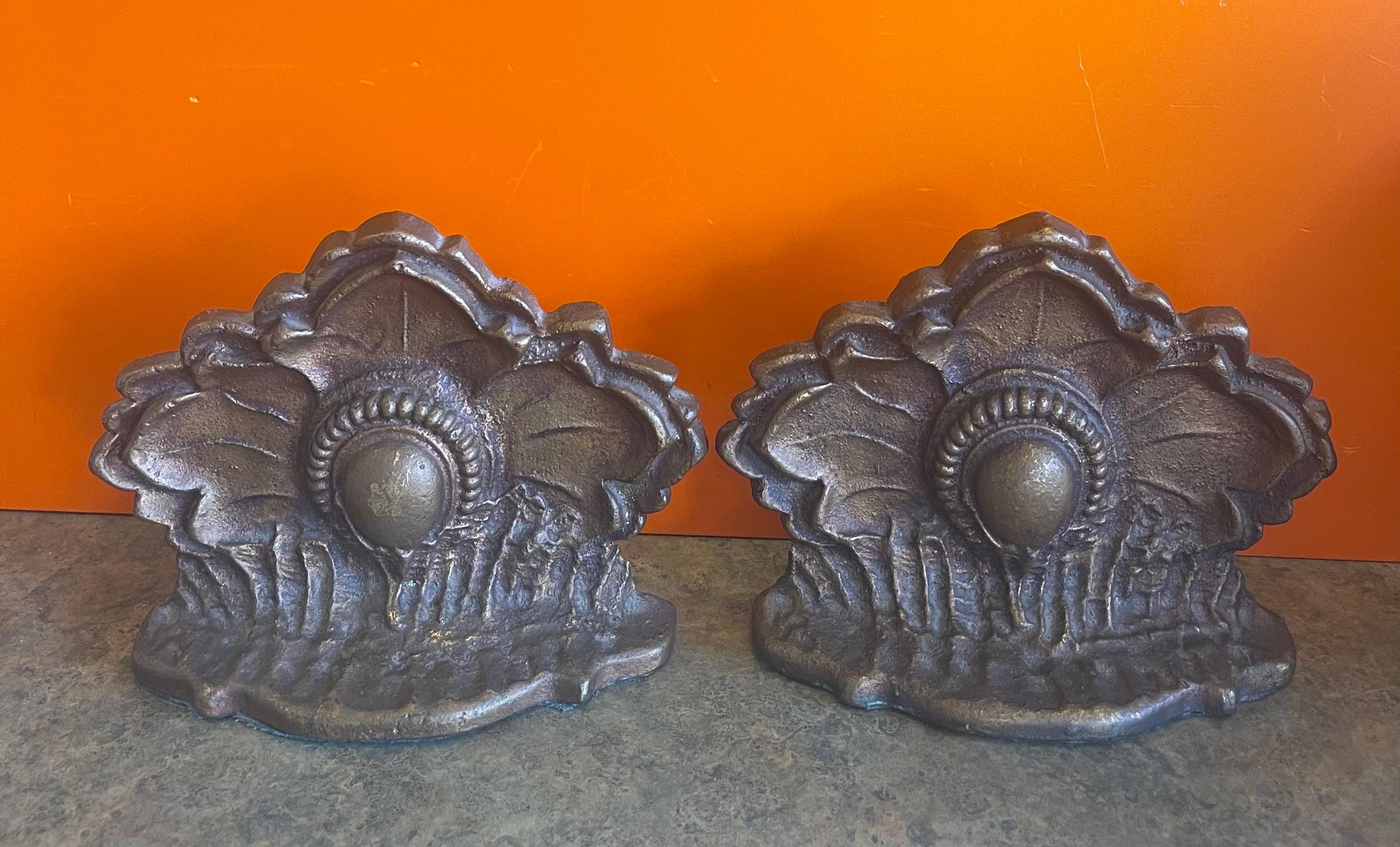 American Pair of Cast Metal Art Deco Bookends For Sale